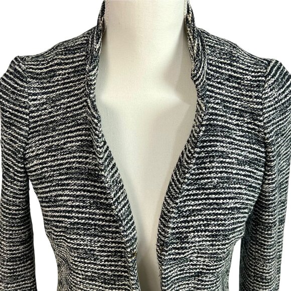 Talbots Petites 2P Berkeley Black & White Tweed Knit Blazer Nubby Cozy - Picture 4 of 11